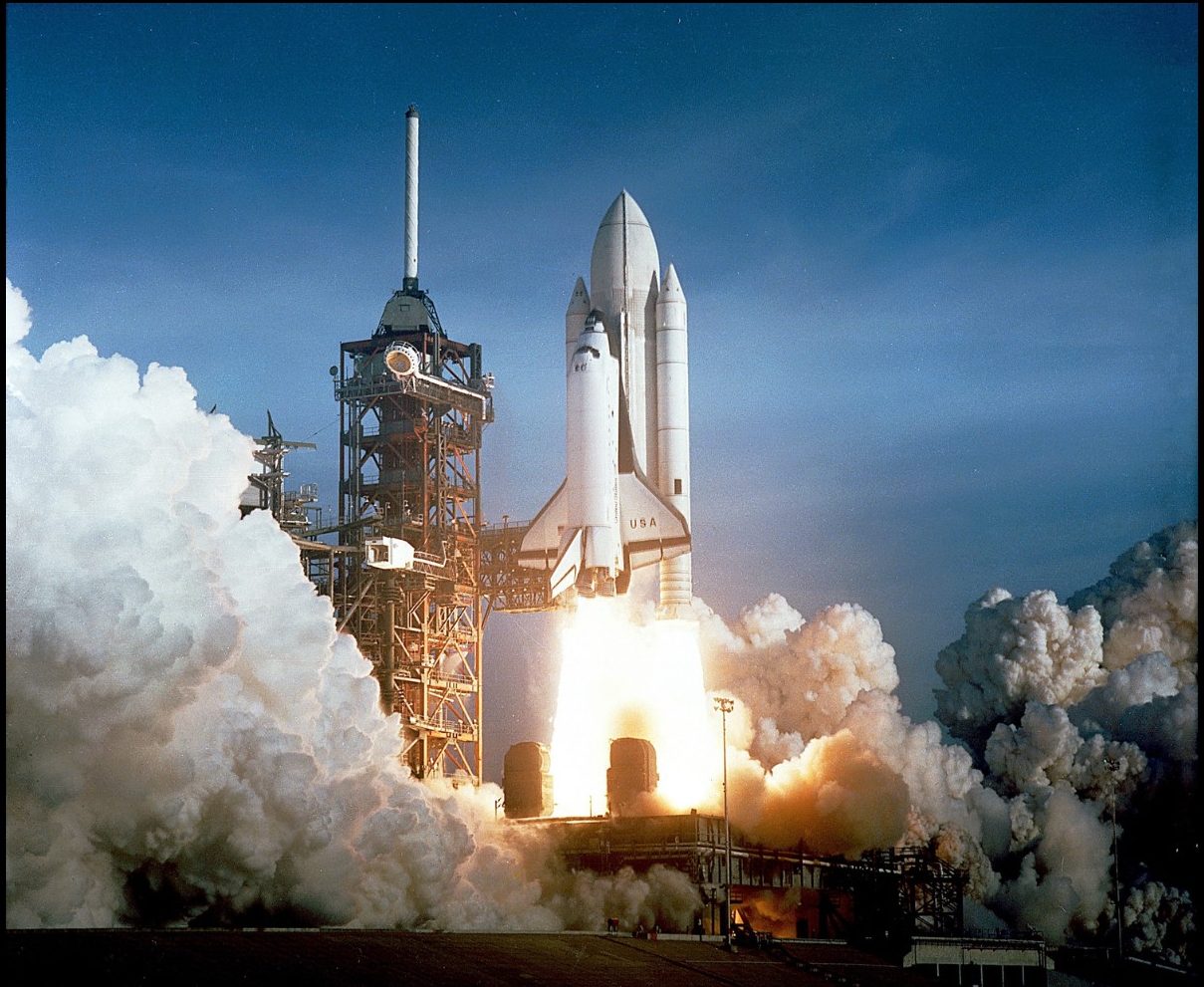 space shuttle launching