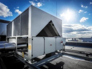 HVAC unit on top of a commercial building