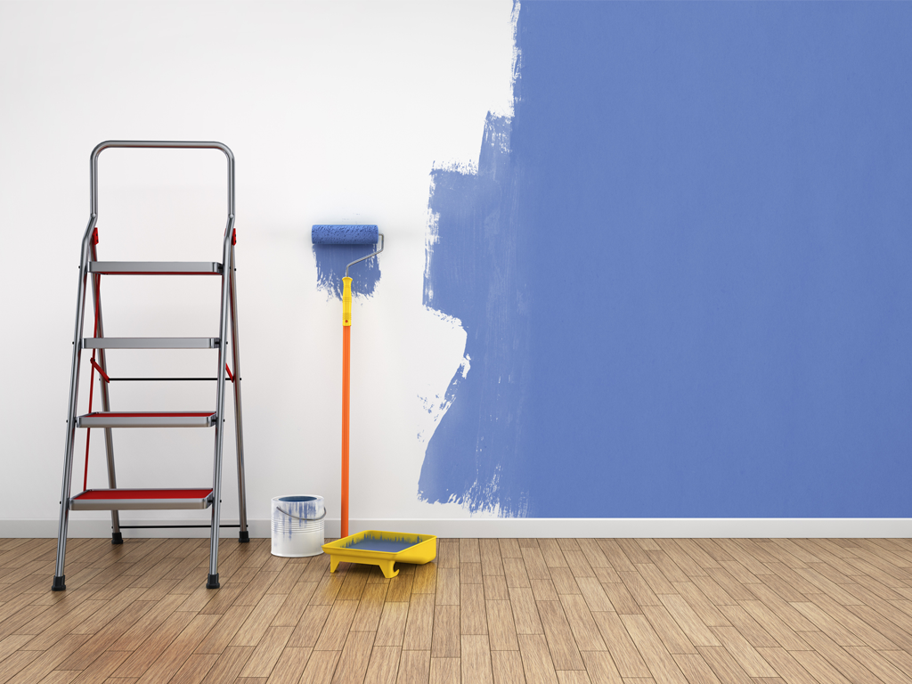 Advanced Air & Surface Purification Technology Blog - ActivePure Technology - Page 15 A ladder and paint roller next to a wall, some paint is supposed to help with air purification but is not as effective as one may think.