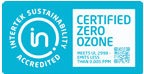 Certification badge indicating water sustainability accreditation and ‘Certified Zero Zone’ status.